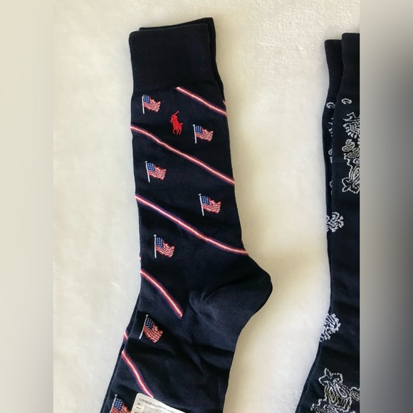 Polo Ralph Lauren Special Edition USA Red White & Blue Themed Socks 3Pack NWT - Picture 3 of 8